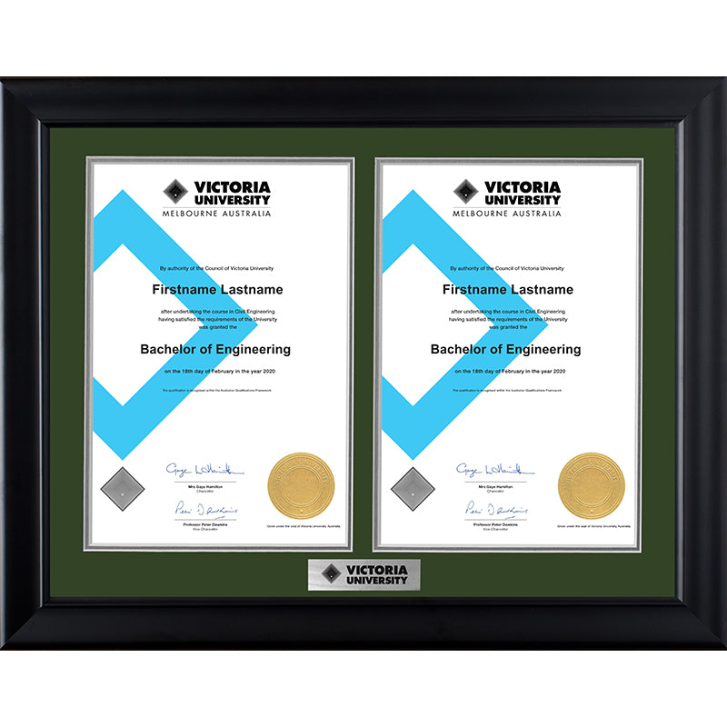 Victoria University Frame Black Double Degree