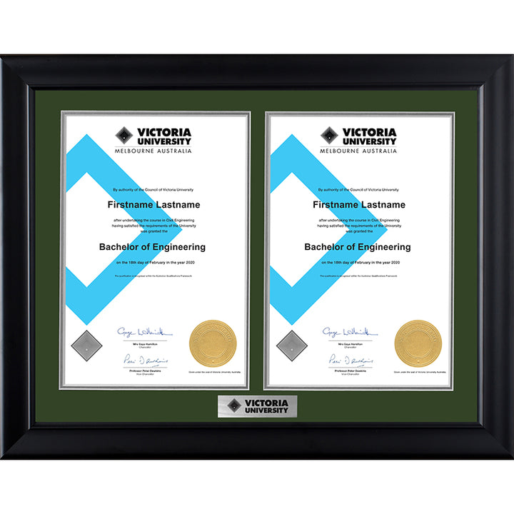 Victoria University Frame Black Double Degree