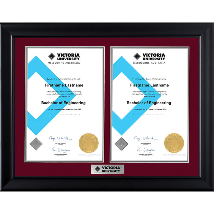 Victoria University Frame Black Double Degree
