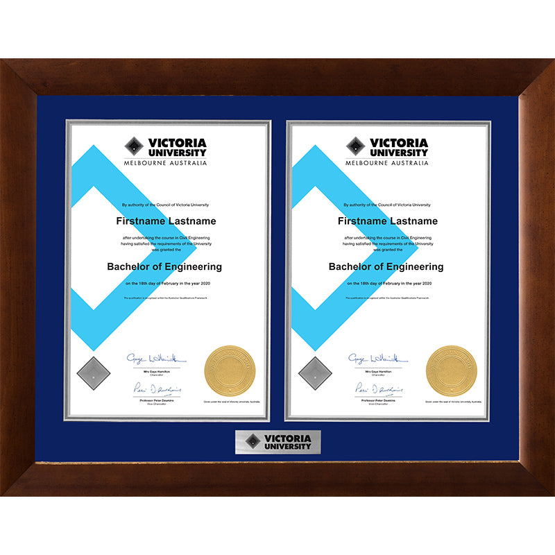 Victoria University Frame Teak Double Degree