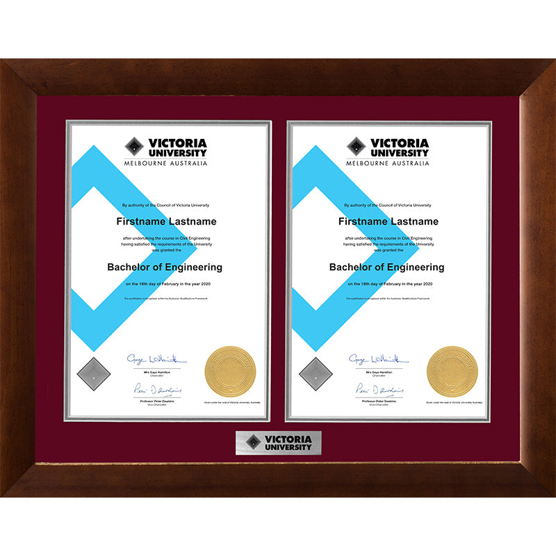 Victoria University Frame Teak Double Degree