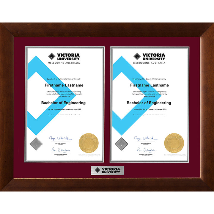 Victoria University Frame Teak Double Degree