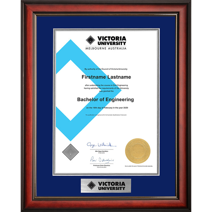 Victoria University Frame Mahogany Elegance