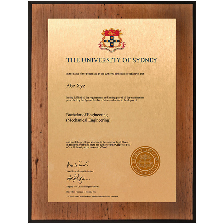 University of Sydney Plaque Vintage Blackbutt