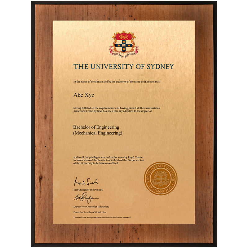 University of Sydney Plaque Vintage Blackbutt