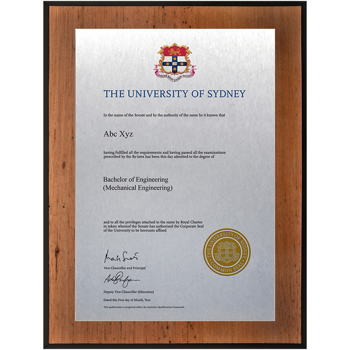 University of Sydney Plaque Vintage Blackbutt